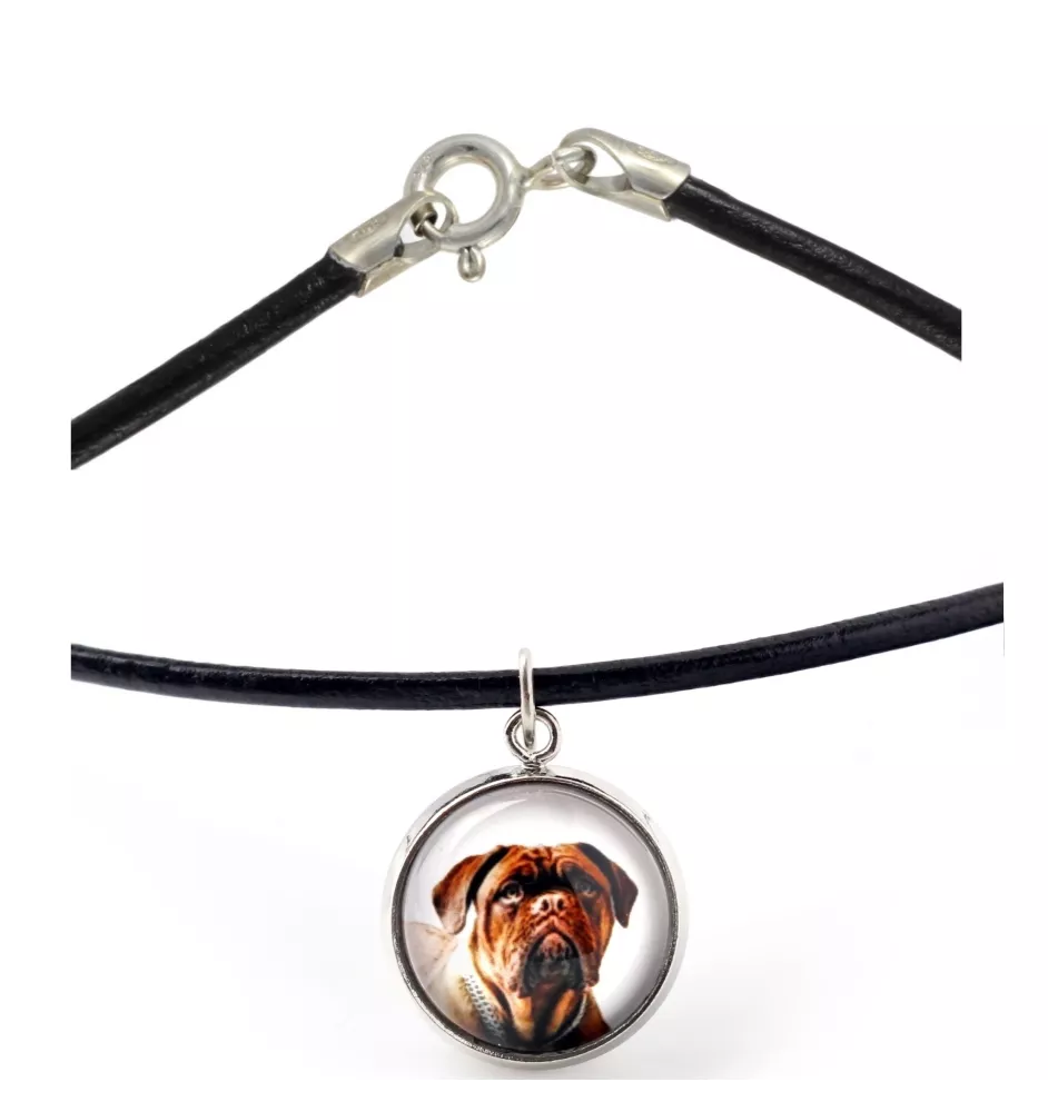 Dog z Bordeaux naszyjnik w pudełku ze zdjęciem Art-Dog