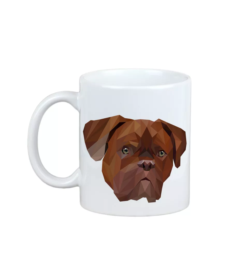Dogue de Bordeaux - tasse avec une photo et un motif de chien géométrique Art-Dog
