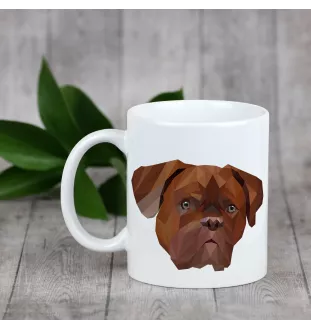 Dogue de Bordeaux, French Mastiff, Bordeauxdog - cup with a geometric dog image and the inscription Art-Dog