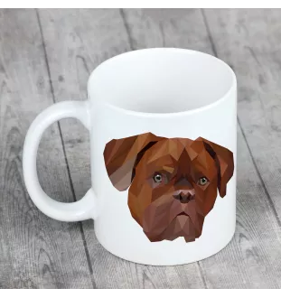 Dogue de Bordeaux, French Mastiff, Bordeauxdog - cup with a geometric dog image and the inscription Art-Dog