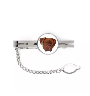 Dogue de Bordeaux - épingle de cravate géométrique avec photo et inscription Art-Dog