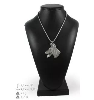 Dobermann, Dobermann Pinscher - un collier avec un chien, un pendentif de chien sur une chaîne en argent, un bijou unique de la marque Art-Dog