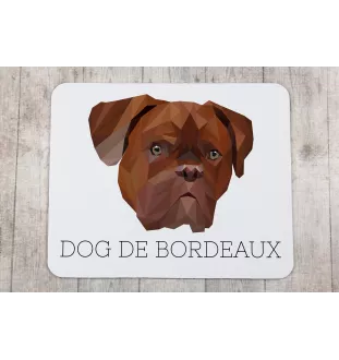 Dogue de Bordeaux - tapis de souris géométrique avec photo et inscription Art-Dog
