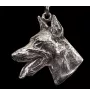 Dobermann, Dobermann Pinscher - un collier avec un chien, un pendentif de chien sur une chaîne en argent, un bijou unique de la marque Art-Dog