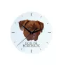 Bordeauxdogge, Dogue de Bordeaux - geometrische Wanduhr mit Bild und Aufschrift der Marke Art-Dog