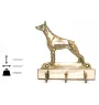 Dobermann, Doberman Pinscher, Dobie I - key holder with a dog, brass handle for dog accessories, an elegant decoration for the hallway from the Art-Dog brand.