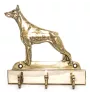 Dobermann, Doberman Pinscher, Dobie I - key holder with a dog, brass handle for dog accessories, an elegant decoration for the hallway from the Art-Dog brand.