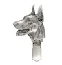 Dobermann - Brosche mit Clip, Startnummernhalter, versilberte Anstecknadel für Hundeausstellungen der Marke Art-Dog