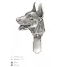 Dobermann - Brosche mit Clip, Startnummernhalter, versilberte Anstecknadel für Hundeausstellungen der Marke Art-Dog