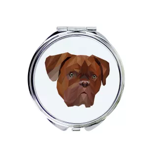 Dogue de Bordeaux, French Mastiff, Bordeauxdog - mirror with a geometric design and the brand name Art-Dog