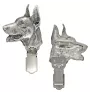 Dobermann, Dobermann Pinscher - broche avec pince, support pour numéro de départ, épingle argentée pour exposition de chiens de la marque Art-Dog