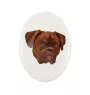 Dogue de Bordeaux - une plaque avec une photo et un motif géométrique de la marque Art-Dog