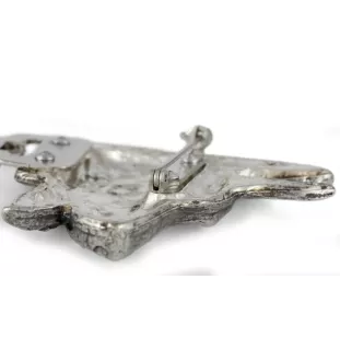 Dobermann, Dobermann Pinscher - broche avec pince, support pour numéro de départ, épingle argentée pour exposition de chiens de la marque Art-Dog