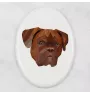 Dogue de Bordeaux - une plaque avec une photo et un motif géométrique de la marque Art-Dog