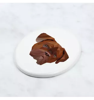 Dog z Bordeaux płytka geometryczna Art-Dog