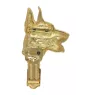 Dobermann, Doberman Pinscher, Dobie - brooch with a clip, gold-plated holder for a race number, elegant dog show pin from Art-Dog brand