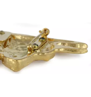 Dobermann, Dobermann Pinscher - broche avec pince, support doré pour numéro de départ, élégante épingle pour exposition de chiens de la marque Art-Dog