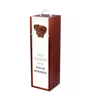 Dogue de Bordeaux, French Mastiff, Bordeauxdog - geometric box with a picture and inscription for wine by Art-Dog