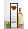 Bordeauxdogge, Dogue de Bordeaux - geometrische Box mit einem Bild und Schriftzug für Wein der Marke Art-Dog