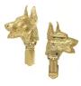 Dobermann, Dobermann Pinscher - broche avec pince, support doré pour numéro de départ, cadeau pour exposition de chiens de la marque Art-Dog