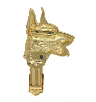 Dobermann, Dobermann Pinscher - broche avec pince, support doré pour numéro de départ, cadeau pour exposition de chiens de la marque Art-Dog
