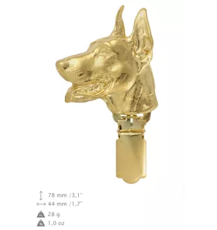 Doberman clipring pozłacany w pudełku Art-Dog