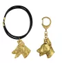 Dobermann, Dobermann Pinscher - porte-clés et collier avec chien dans une boîte, produit plaqué or de haute qualité, marque Art-Dog