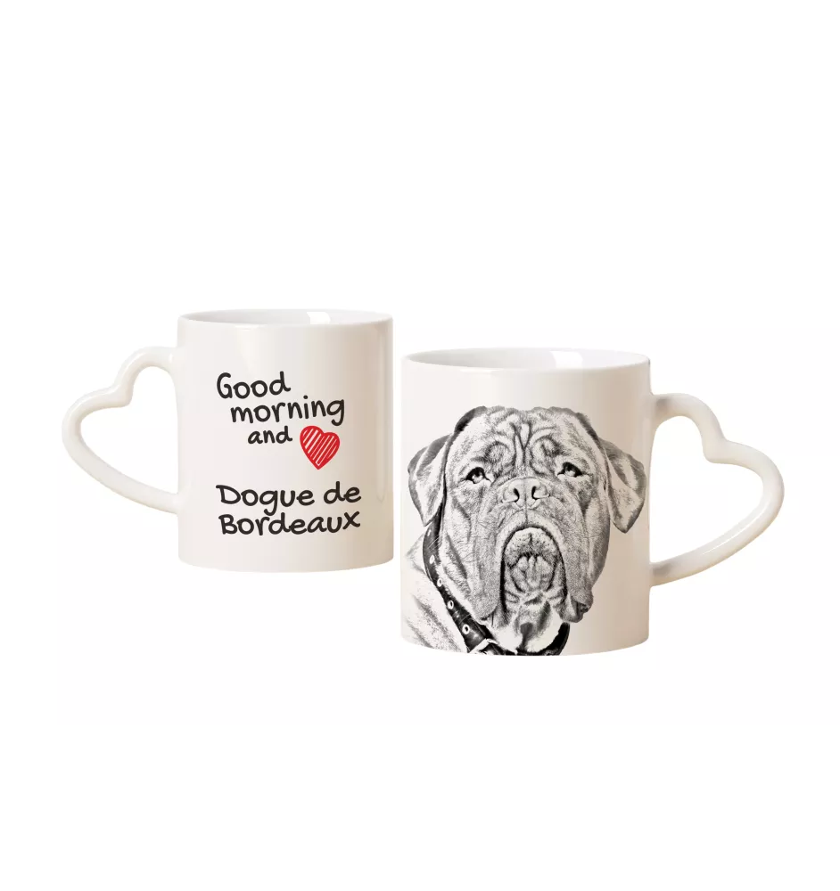 Bordeauxdogge, Dogue de Bordeaux - Tasse mit Hund, entzückende Tasse mit herzförmigem Henkel, universelles Geschenk der Marke Art-Dog