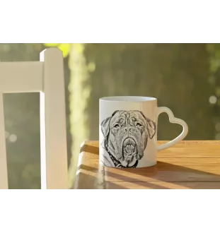 Dogue de Bordeaux - tasse avec chien, une tasse adorable avec une anse en forme de cœur, un cadeau universel de la marque Art-Dog