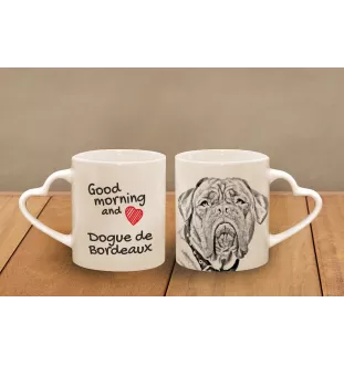 Dogue de Bordeaux - tasse avec chien, une tasse adorable avec une anse en forme de cœur, un cadeau universel de la marque Art-Dog