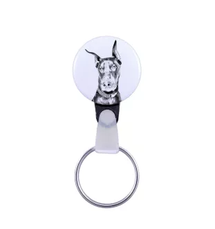 Dobermann, Doberman Pinscher, Dobie I - keychain with a dog portrait, pendant with the brand's own Art-Dog graphics