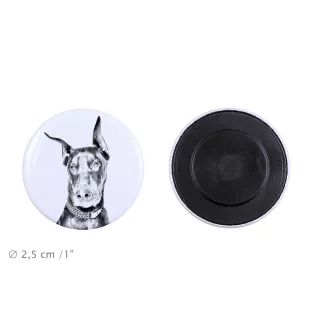 Dobermann I Magnet mit einem Hundepfotenabdruck, außergewöhnlich leicht, starker Magnet, handgefertigtes Produkt der Marke Art-Dog