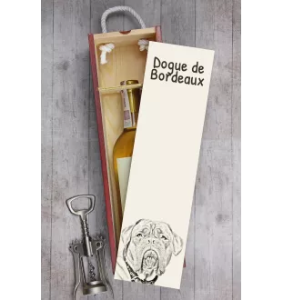 Dogue de Bordeaux, French Mastiff, Bordeauxdog - wine box with a dog, alcohol box with graphics, personalized gift box from the Art-Dog brand