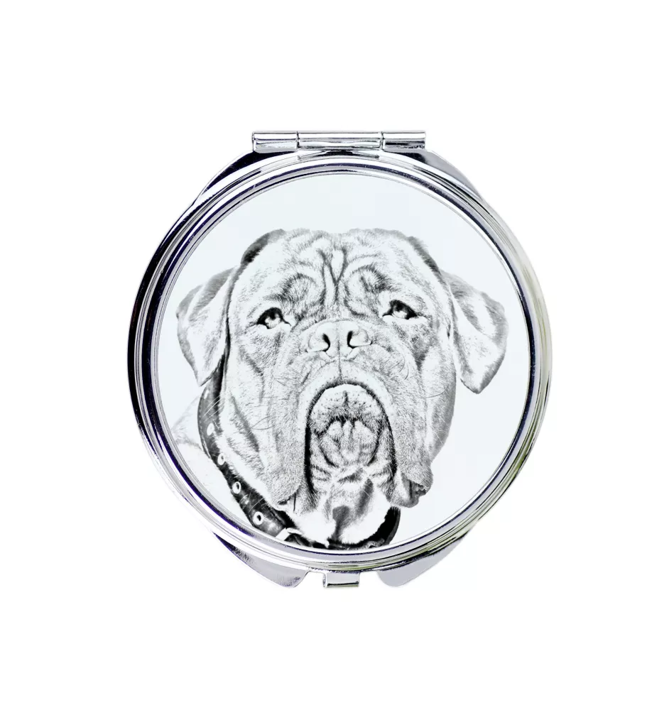 Dogue de Bordeaux - miroir de poche avec chien, miroir personnalisé pour sac à main, miroir compact avec impression de la marque Art-Dog