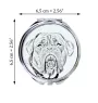 Bordeauxdogge, Dogue de Bordeaux - Taschenspiegel mit Hund, personalisierter Taschenspiegel, kompakter Spiegel mit Art-Dog-Logo