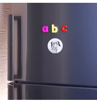 Dobermann Magnet mit einem Hundepfotenabdruck, außergewöhnlich leicht, starker Magnet, handgefertigtes Produkt der Marke Art-Dog