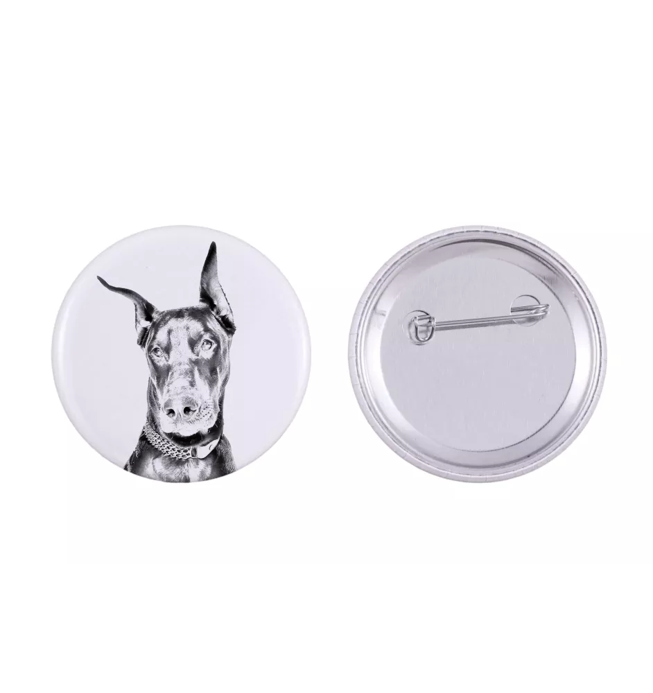 Doberman przypinka z psem duża Art-Dog