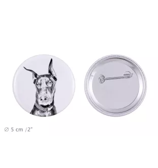 Doberman przypinka z psem duża Art-Dog