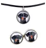 Dobermann, Doberman Pinscher, Dobie II - jewelry with your photo box, set of necklace and earrings, personalized products from the Art-Dog brand