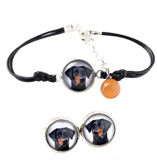 Dobermann, Doberman Pinscher, Dobie II - a set of jewelry with your photo, a woman's ornament, handmade item, a product made with passion for creating the Art-Dog brand.