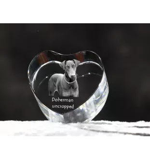 Doberman serce kryształowe z psem Art-Dog