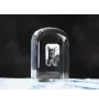 Dobermann, Doberman Pinscher, Dobie - crystal cube with a photo, photo of a dog in crystal, cubic paperweight from Art-Dog brand