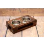 Dobermann, Dobermann Pinscher - support en bois avec des bols pour chien, bols pour chien en acier, cadeau pour l'adoption d'un chien de la marque Art-Dog