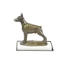 Dobermann, Dobermann Pinscher I - statuette de chien, figurine sur un socle blanc, trophée pour exposition de chiens de la marque Art-Dog