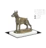 Dobermann I - Hundestatue, Figur auf weißem Sockel, Trophäe für die Art-Dog-Hundeaustellung.