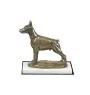 Dobermann I - Hundestatue, Figur auf weißem Marmor, Trophäe für die Art-Dog-Hundeaustellung