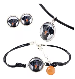 Dobermann II - Schmuckset in einer Schachtel, Halskette, Ohrringe, Armband, Produkte der Marke Art-Dog