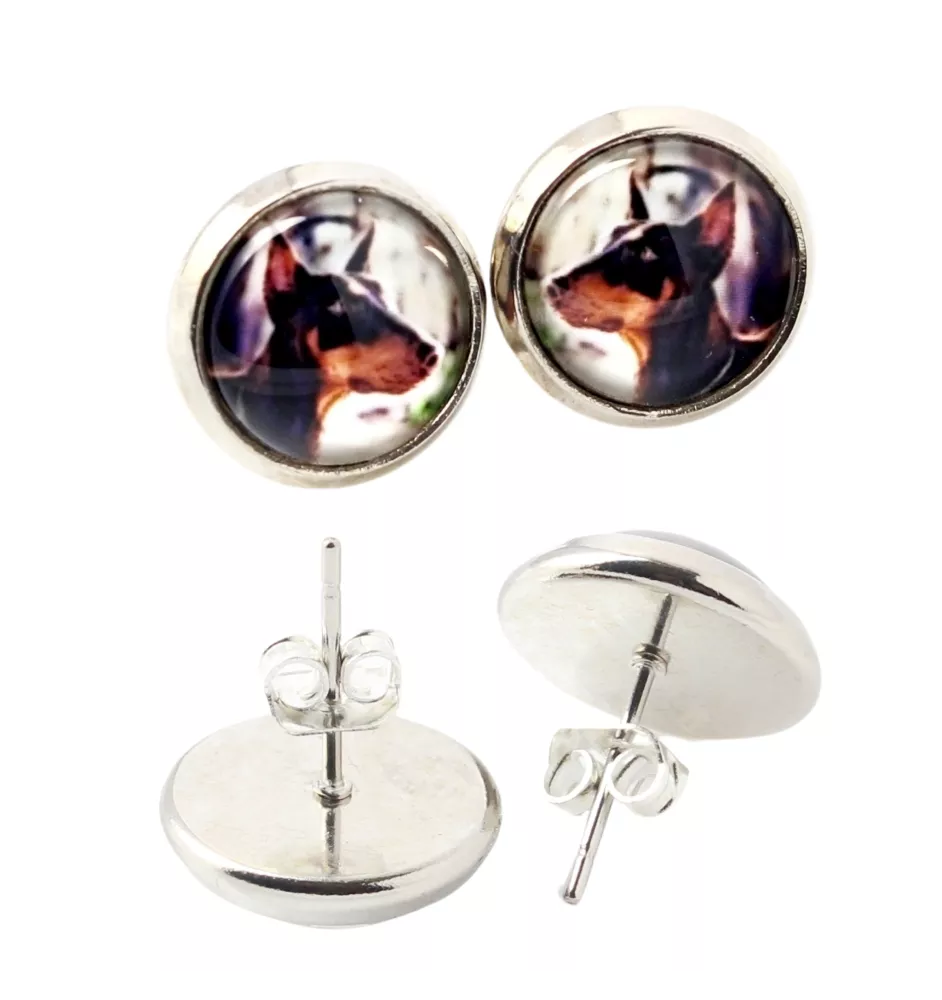 Dobermann - Ohrringe in einer Schachtel, Ihr Foto, handgefertigter Schmuck, Eigenmarke von Art-Dog.