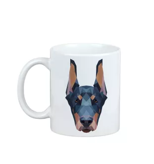 Dobermann, Dobermann Pinscher I - tasse avec une photo et un motif de chien géométrique Art-Dog