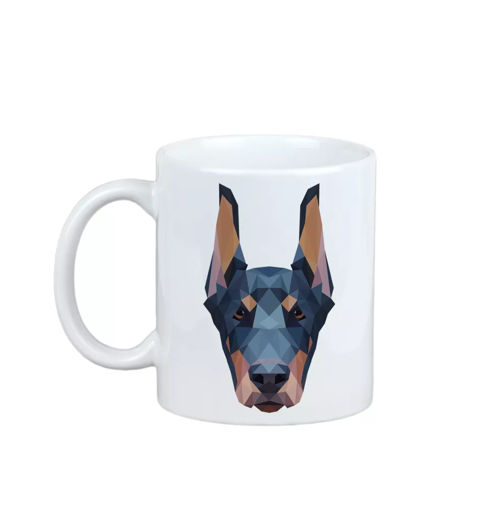 Dobermann, Dobermann Pinscher I - tasse avec une photo et un motif de chien géométrique Art-Dog